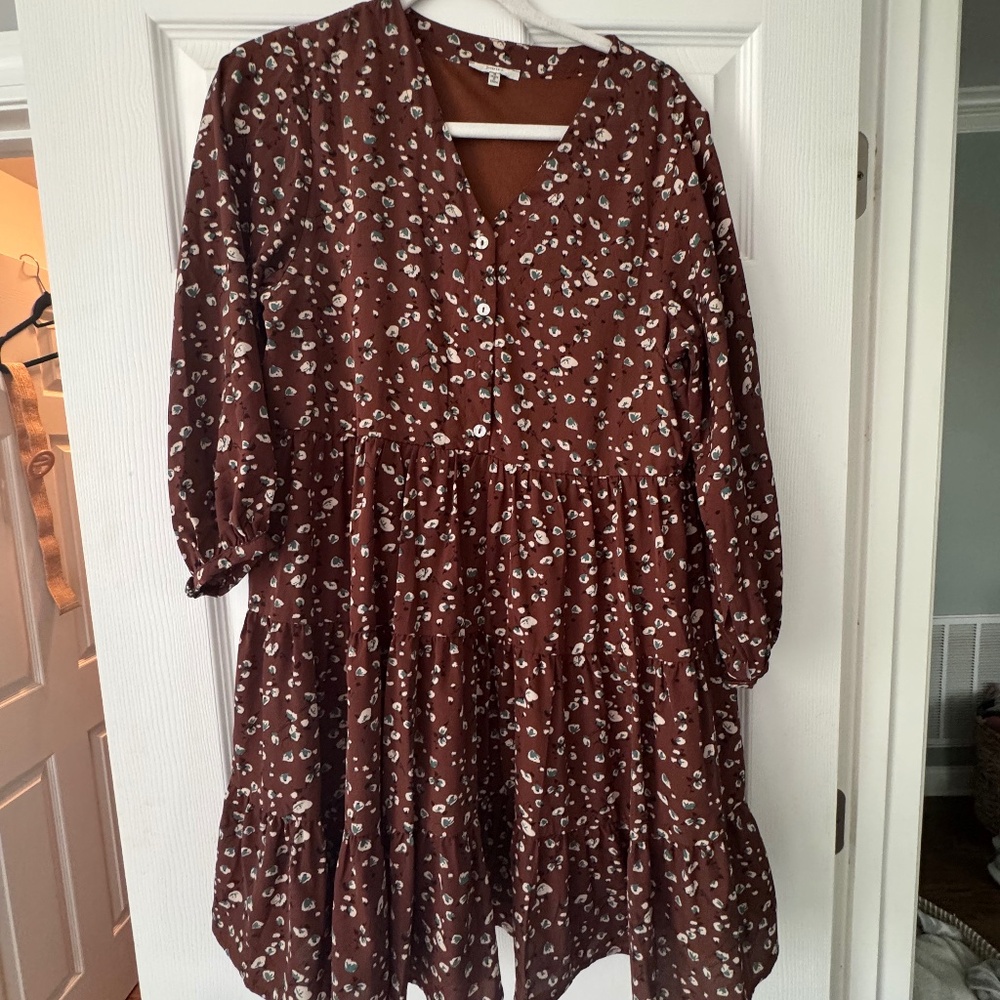 Jodifl brown dot swing dress